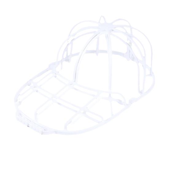 Gabbia per Lavaggio Cappelli per Lavatrice, Rastrelliera Pulitore per Cappelli da Baseball con Design a Rete Vuota, Chiusura laterale a fibbia, Lavatrice per Cappelli in Plastica