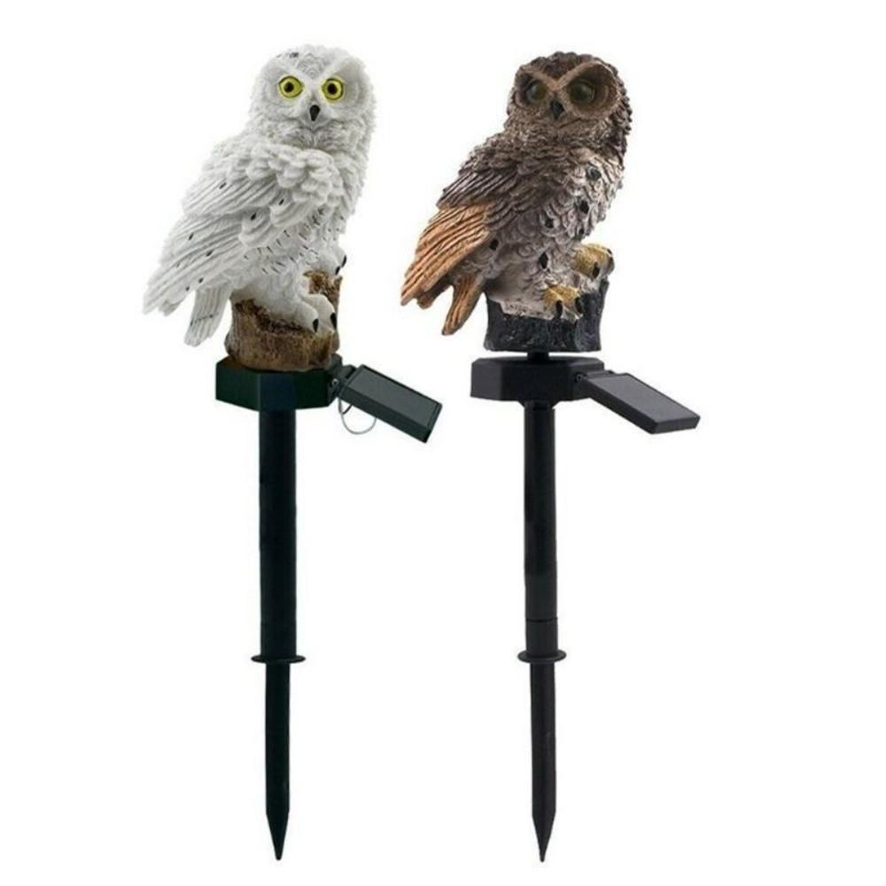 Solar Powered LED Owl Light Waterproof LED Solar Garden Light Realistic Street Lamp Outdoor Lawn Lamp Garden Decorations