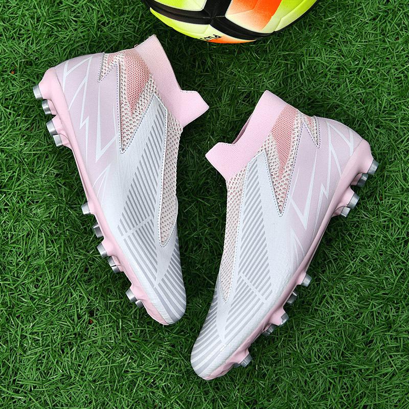 Football Shoes Lace-free Socks Football Shoes Male Students Game Training Shoes FG Sleeve Spikes