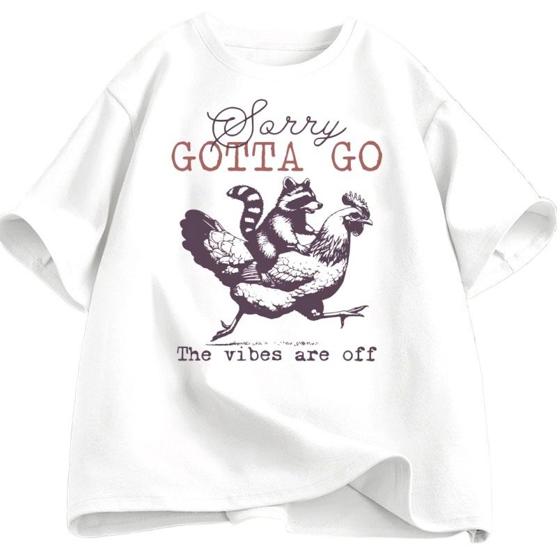 Funny Raccoon Chicken T Shirt Animals Lover Tshirt Casual Short Sleeve T-shirts Round Neck Mens Womens Clothes Loose Clothing