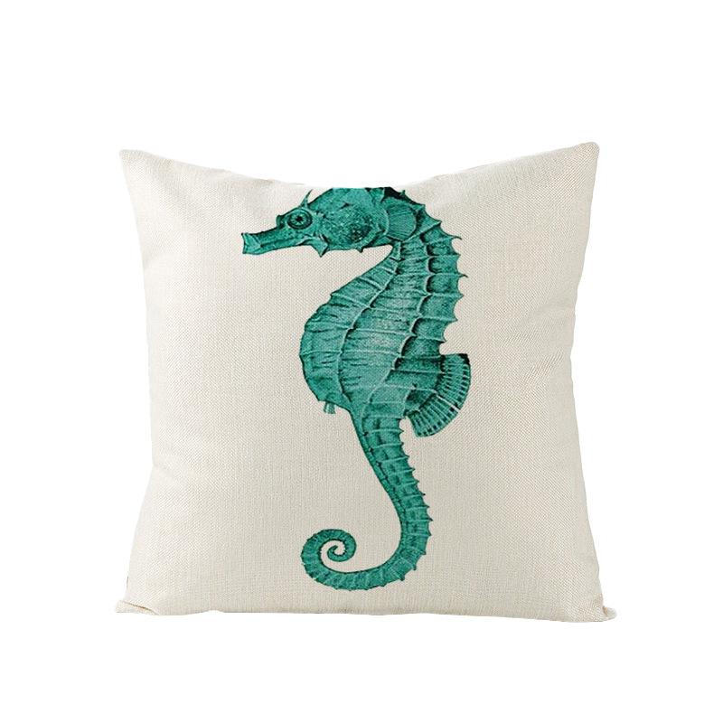 Home Marine Life Polyester Printed Pillow Case Combination Car Pillow Cushion Cover