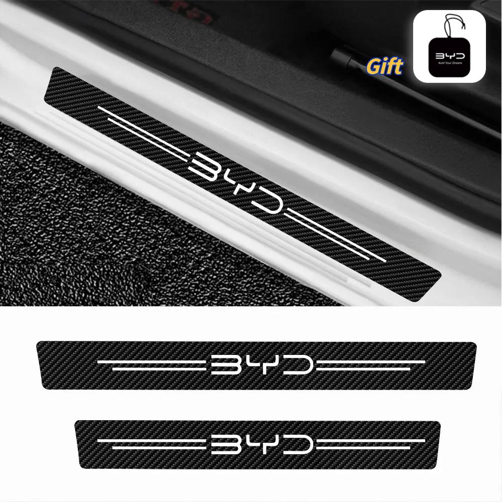 BYD Car Door Sill Stickers for BYD Atto 3 Yuan Plus Atto 2 Shark Dolphin Surf Dolphin Seal Song Plus Sealion Tang Carbon Fiber