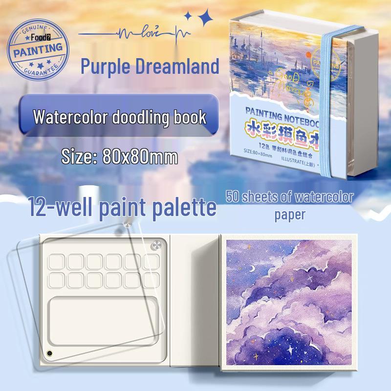 Compact Blue Sketchbook for Watercolor & Marker Art