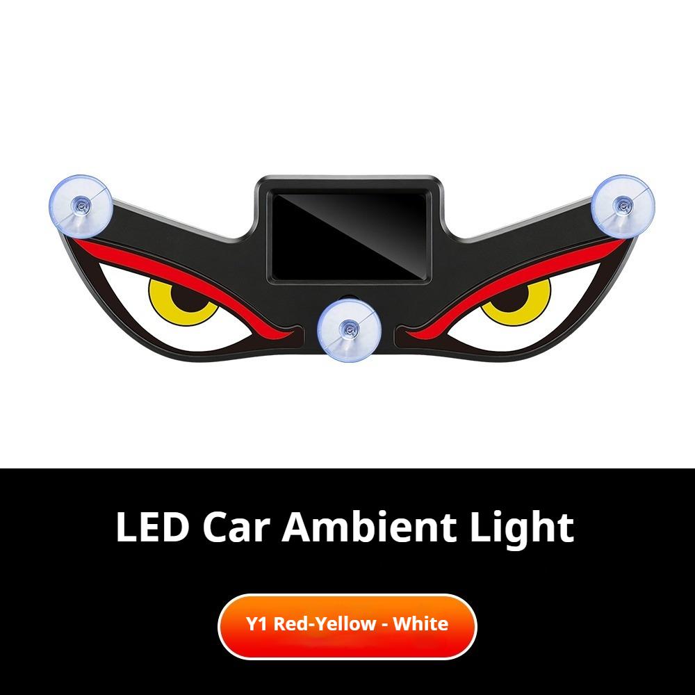 Upgrade Car Solar Energy Warning Light Devil Eyes USB Dual-Use LED Car Light Universal Rechargeable Color Changing Warning Light