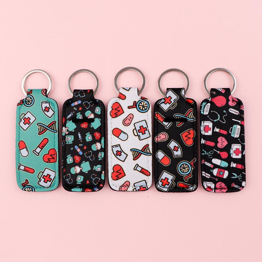Trendy Creative Coin Purse Keychain with Lipstick and Perfume Holders