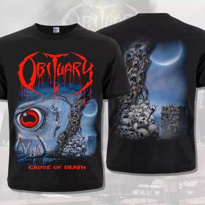 Black T-shirt Death Cause 1990 Cruel Death Metal Pattern Black Men's T-shirt Short Sleeve Women's Summer
