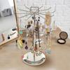 2-Tier Design Rotating Jewelry Holder Iron Material Two Tier Jewelry Rack  For Earrings