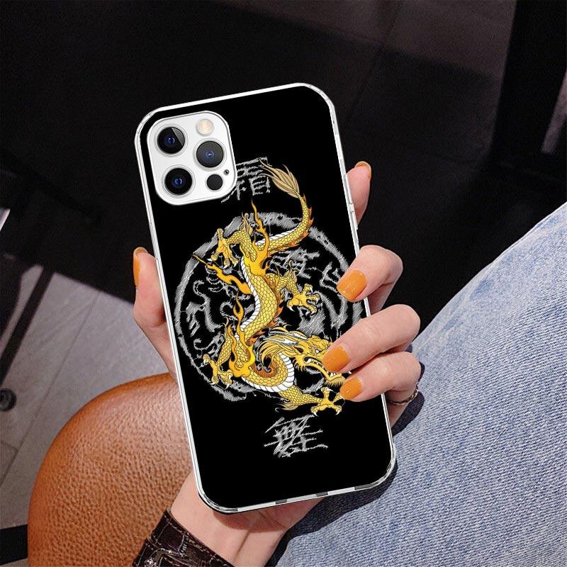 Asian Dragons Animal Tattoo Phnoe Case for Iphone 17 Air 16 11 12 13 Mini 14 Plus 15 Pro Max 7 8E SE 2020 16ProMax Phone Cover C