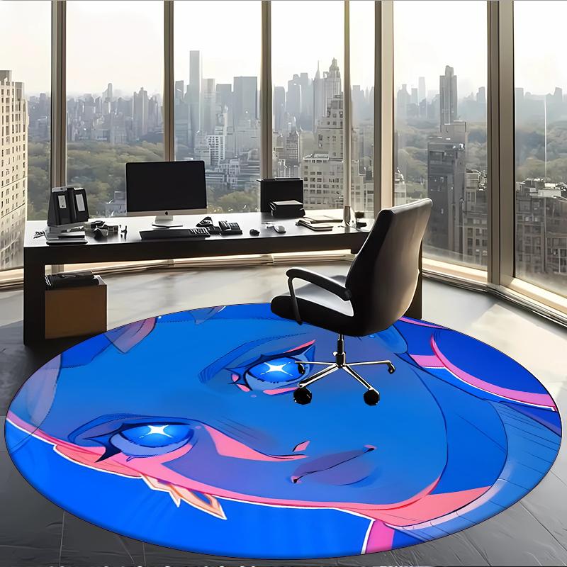 Rumi (19) Round Office Rug Decorative Floor Rug for Office Bedroom Living Room and Home Space