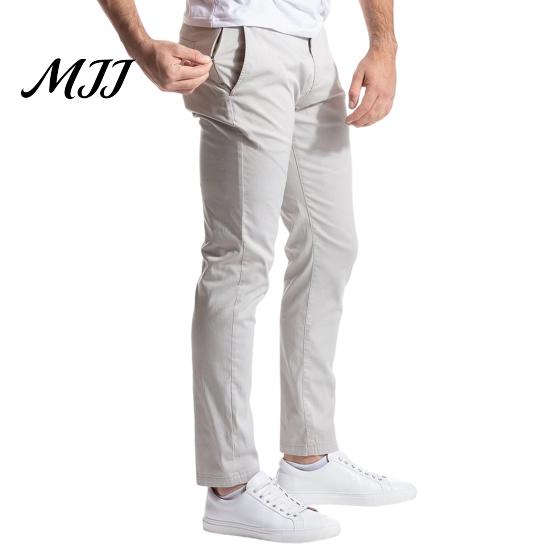 Casual Business Attire for Men Twill Trousers, Slim Fit Stretch Chinos Pants, Solid Color Wrinkle Resistant Trousers Straight Leg Pants Office Dating