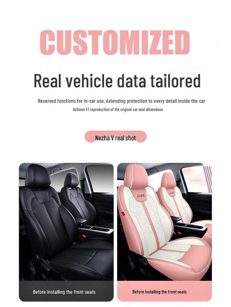 Universal Neta V Perforated Leather Car Seat Cushion, All-Season, Fully Enclosed, Custom Fit