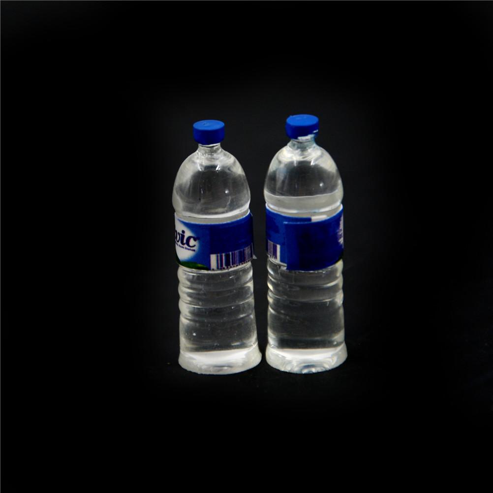 2Pcs Plastic Bottle Water Drinking Miniature DollHouse 1:12 Toys Collection Accessory