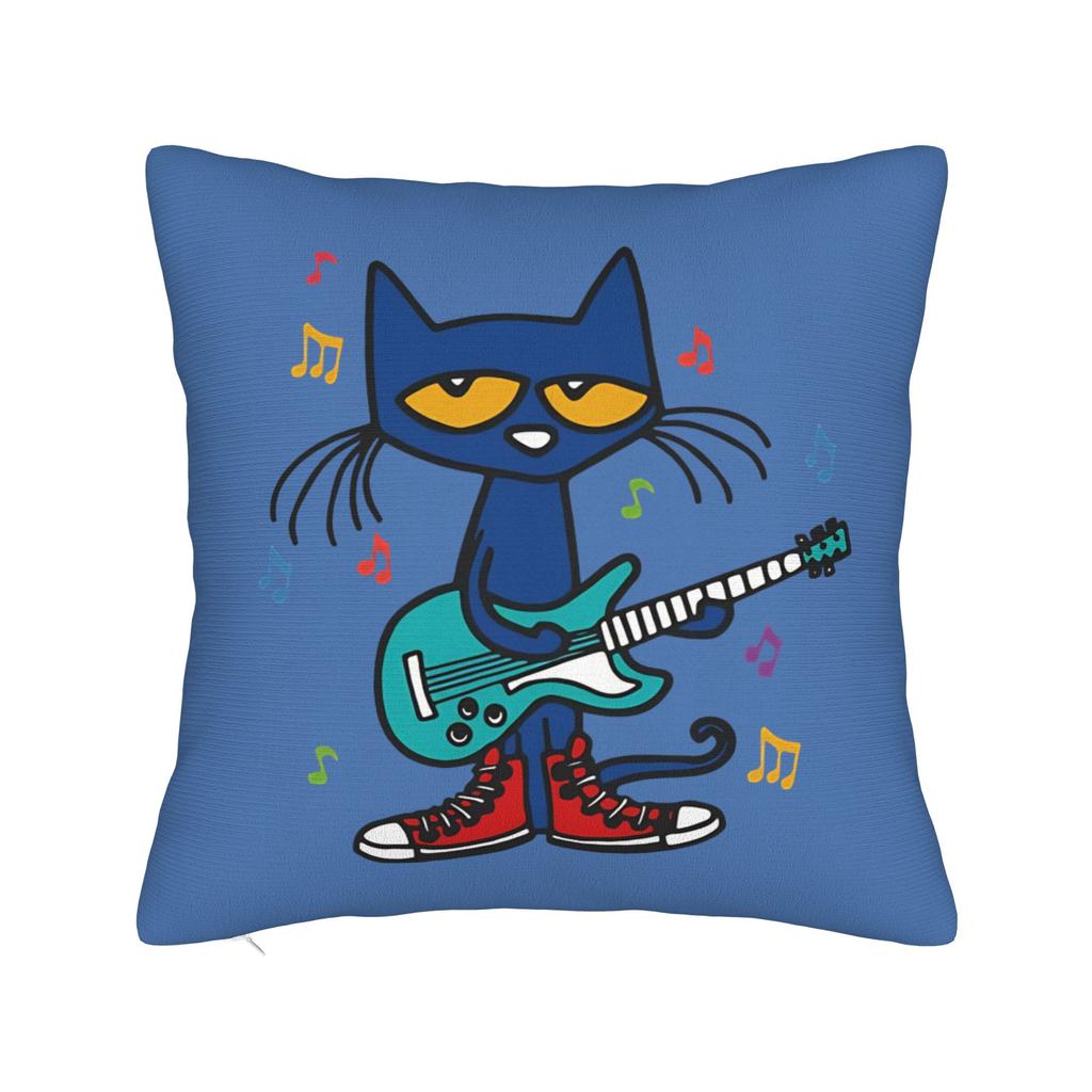 Cute Kitten Petes the cat Square Pillow Cases Cushion Cover Awesome Zipper Decor Throw Pillow Case Cover for Living Room