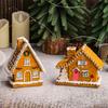 Durable Resin Christmas Village House LED Lighted Decoration Holiday Ornament For Tabletop Festival Tiny Scene