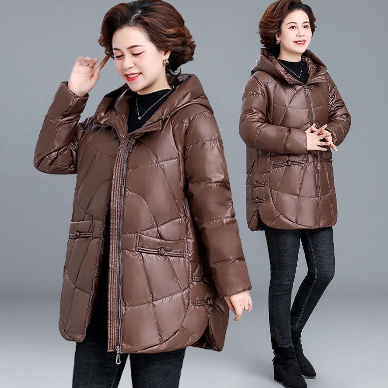 Matka Zimní Péřová Bavlněná Bunda Kabát Zesílený Teplý Babička Sněhové Oblečení Parky