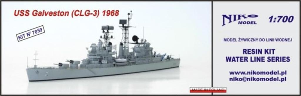 Nico model US Navy Guided Missile Cruiser Galveston 1968 Resin Kit PN07059 1/700 Galveston-class CLG-3