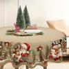 Vintage Weihnachts-Tischdecke Schneemann Elch Tischdecke Weihnachtsdekorationen für Zuhause 2025 Weihnachtsgeschenke Navidad Noel Neujahr 2026
