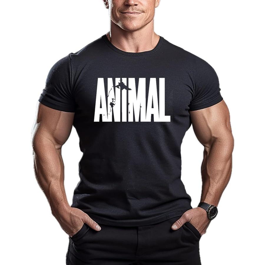 

Мужская футболка ReedCA с животным принтом для бодибилдинга, модная футболка для тренировок в зале, спортивный хипстерский топ для фитнеса S разноцветный