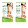 Nez Women's Body Hair Removal Wax Strips 2 Pack (20 Pcs)