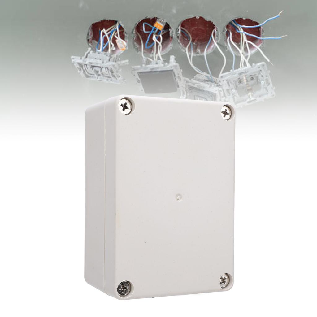 Water Proof Junction Box, ABS Plastic Electrical Enclosure 100x68x50mm with Metal Mounting Hole for Indoor Outdoor Electric Projects IP65 Rated