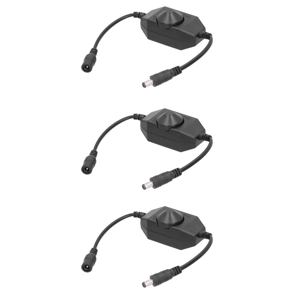 3Pcs LED Strip Dimmer Switch Adapter Brightness Adjustable Controller Manual Knob DC 12V24V