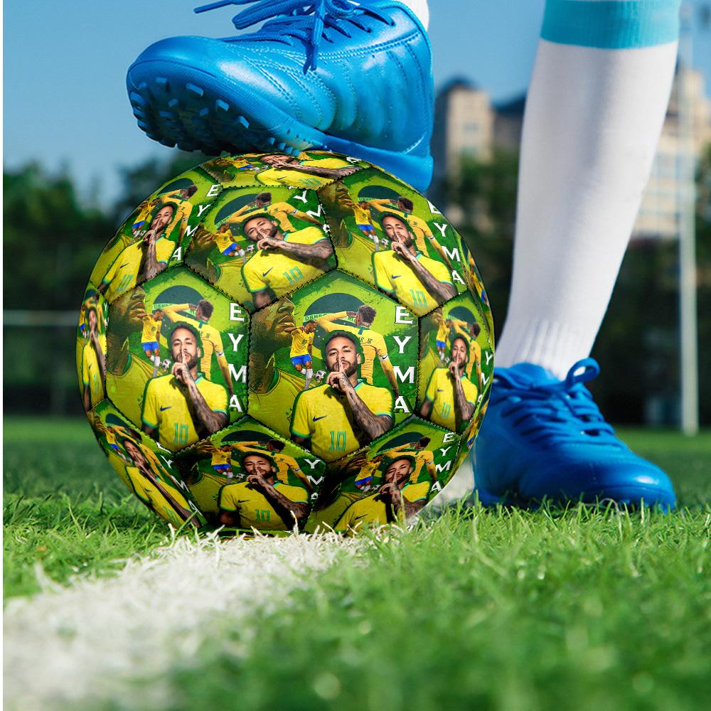 Brazil National Football Team Theme Soccer Ball Size 5 Soccer Ball Soft Touch Professional Training Football for Outdoor Sports