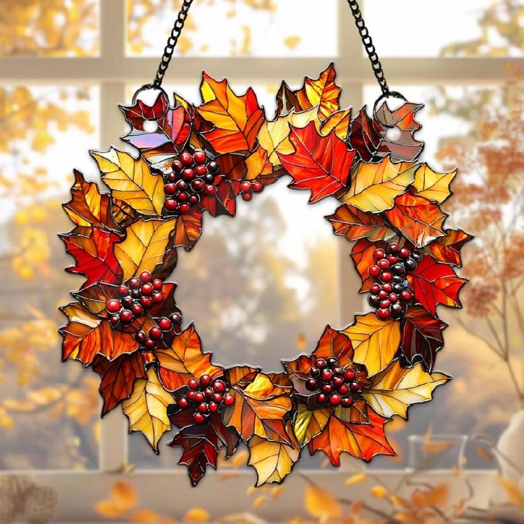 Appeso Finestra in Vetro Colorato Uccelli in Vetro Colorato Girasoli Sun Catchers Decorazioni per Finestre Interne con Catena