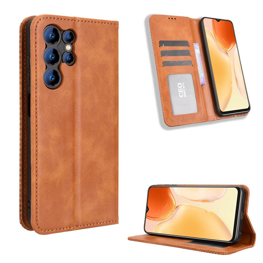 Flip Cases for Oukitel C61/C61 Pro PU Leather Full-Body Protection Shockproof Durable Retro Cover