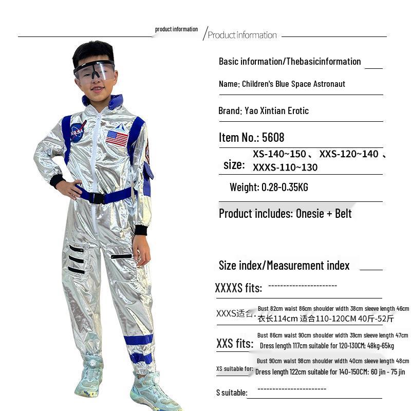 Astronaut Piloot Halloween Kostuum: Ruimtepak Rollenspel Outfit voor Kinderen en Volwassenen