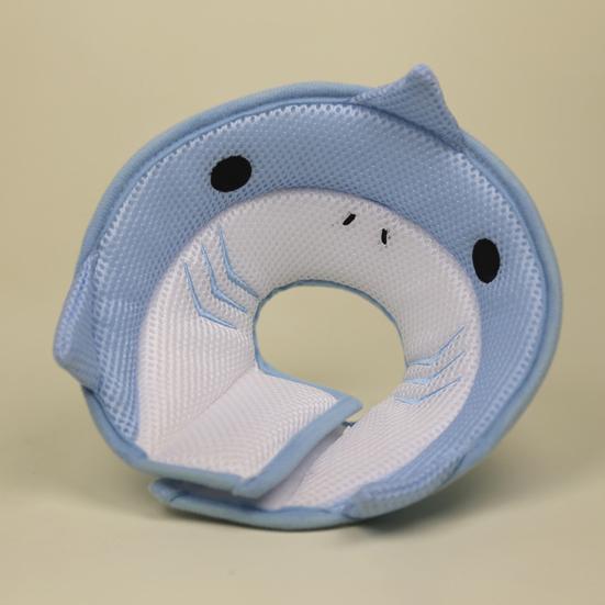 Recovery Cone Cartoon Shape Good Flexibility Adorable Fastener Tape Breathable Mesh Anti-bite Comfortable Pet Recovery Neck Collar Daily Use