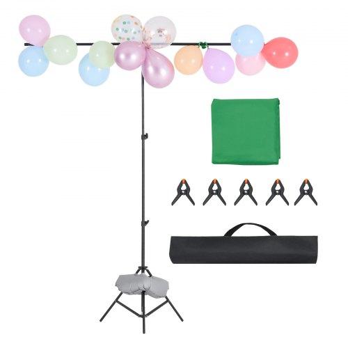 VEVOR Backdrop Stand, 5 x 6.5 ft Adjustable Photo Backdrop Stand Kit, Portable Background Backdrop Stand with 3 Crossbars