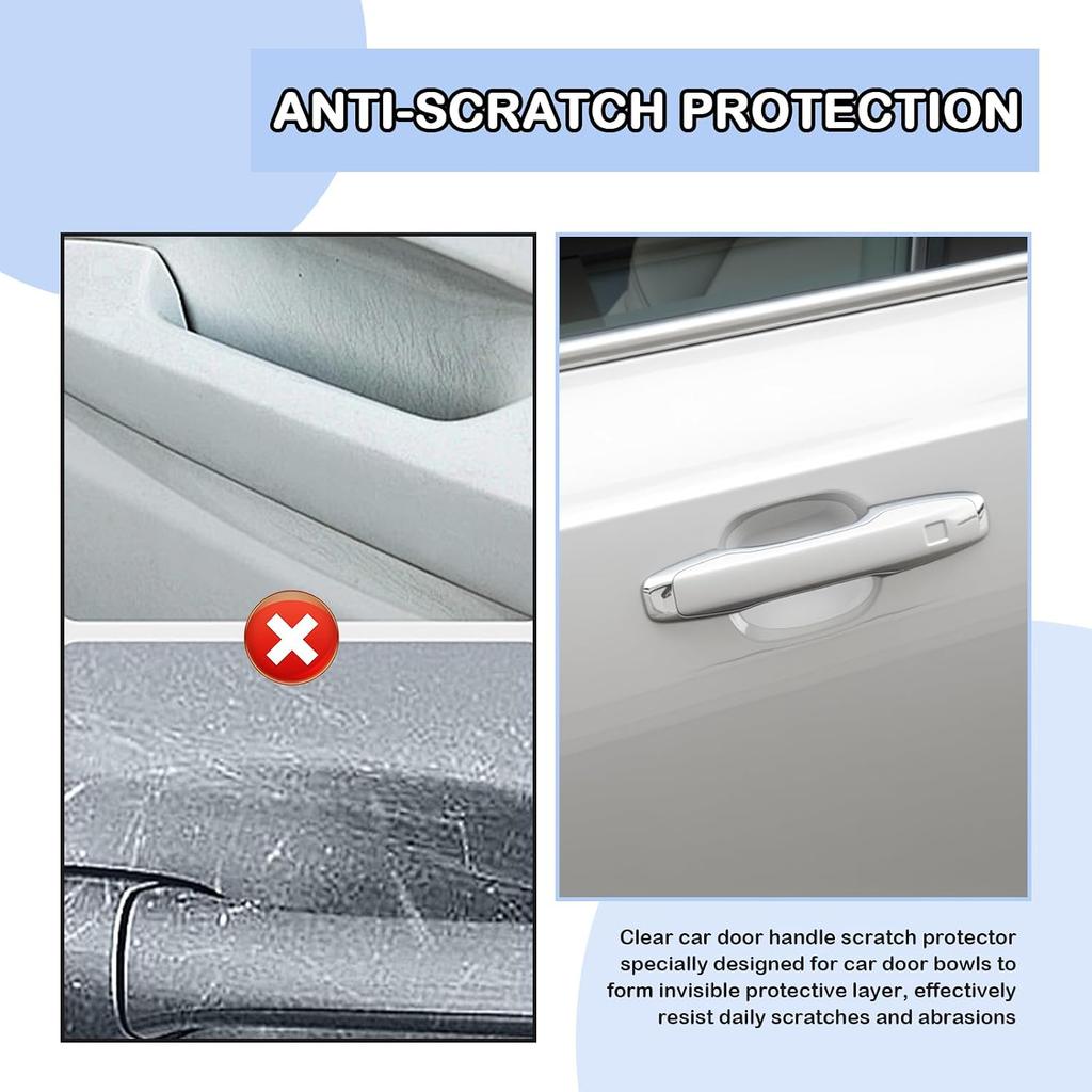 10PCS Car Door Handle Protector,Anti-Scratch Car Door Handle Scratch Protector with Invisible Clear Design,Universal Self-Adhesive Doors Handles