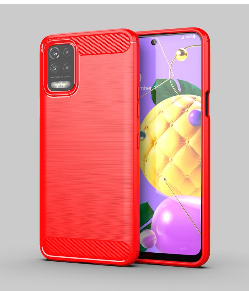 For LG K52 Case Rubber Silicon Carbon Fiber Back Cover For LG K52 K22 K62 K92 K42 Q92 Q62 Q52 K51 K61 Phone Case For LG K52 Case