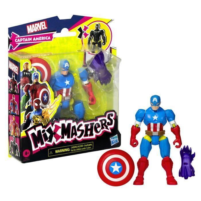 MixMashers Captain America, Figurine 12 Cm Personnalisable À Mélanger Et Combiner Avec Accessoires, Marvel, Dès 4 Ans