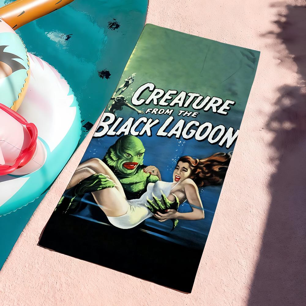 Film C-Creature From The Black L-Lagoon Asciugamano Morbido Piscina Regalo Per Viaggio Palestra Doccia Campeggio Asciugatura Rapida Sportivo Grandi Asciugamani da Spiaggia