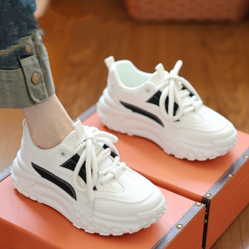 Ladies Footwear High On Platform Round Toe Lace Up Women's Sports Shoes Daily Routine Korean Offers Deals Fashion 2025 Quality