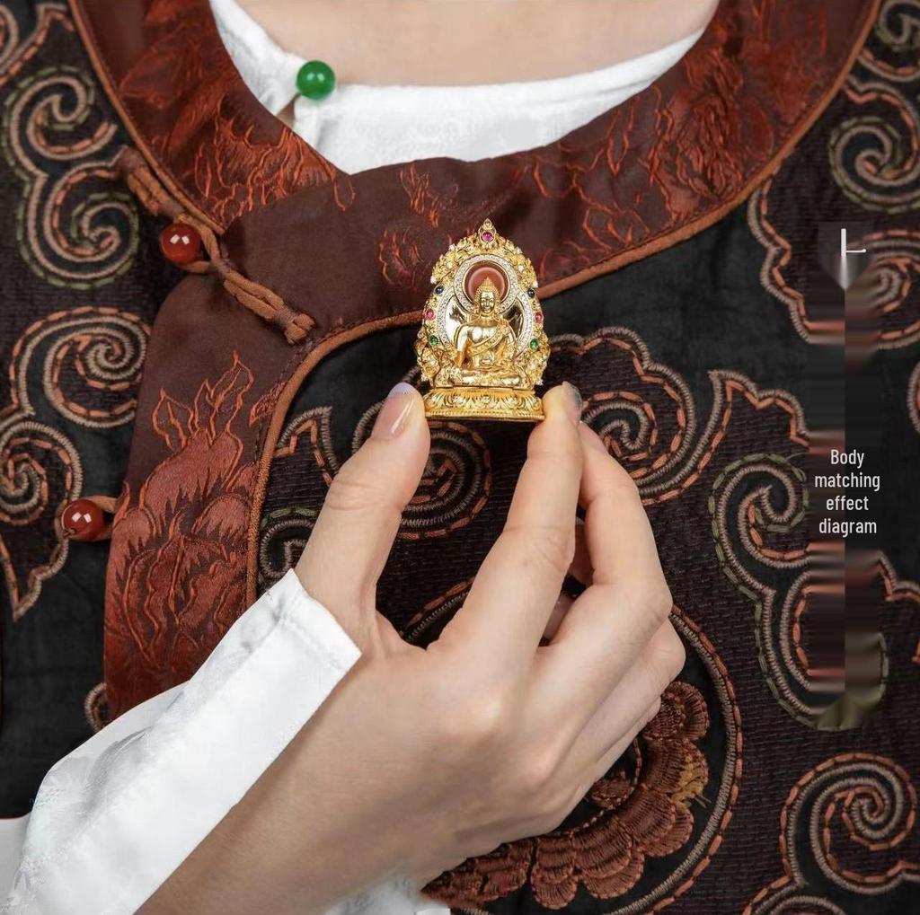 Zhenxin 2023 Retro Medicine Buddha Pendant Necklace - Unisex Ethnic Style