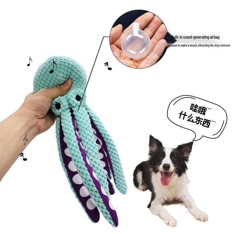 Plush Octopus Dog Toy: Interactive Sound, Anti-Boredom, Durable Companion for Large Dogs