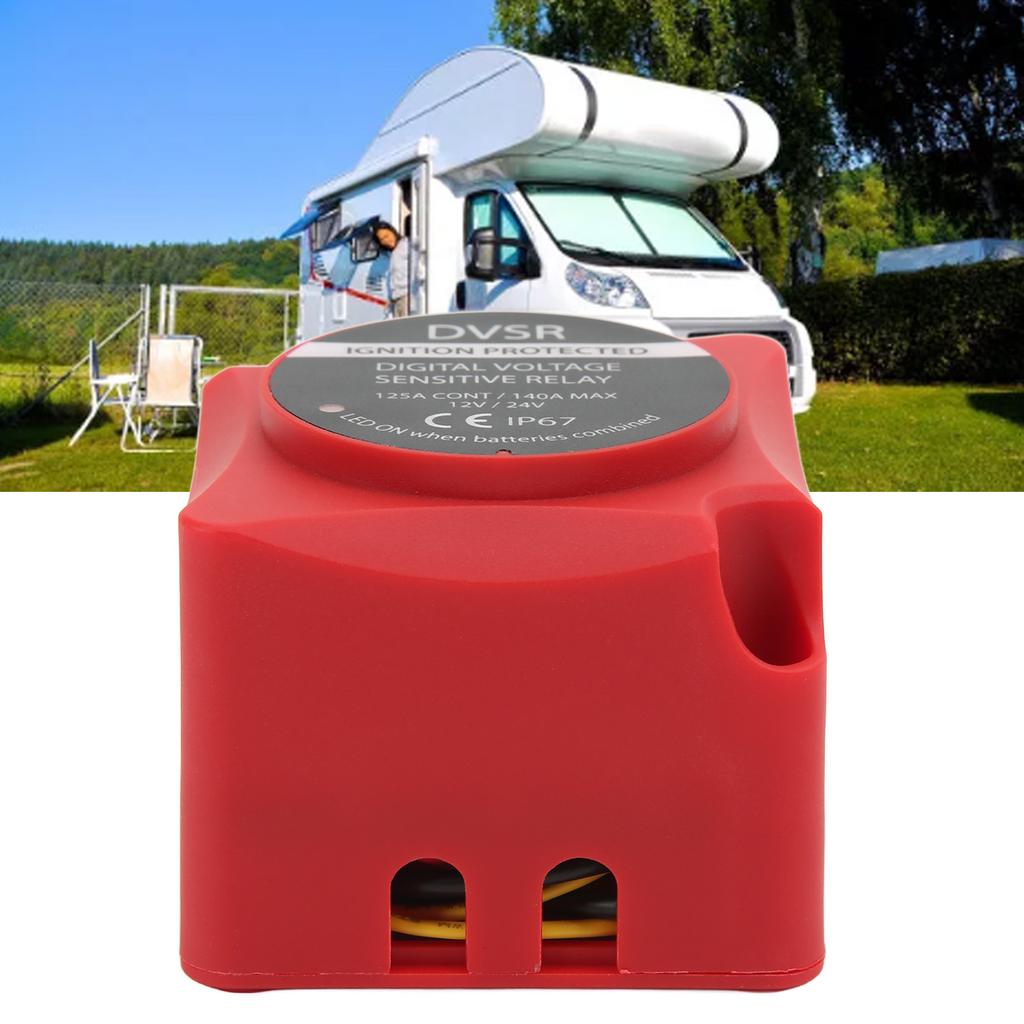 Voltage Sensitive Relay VSR Battery Isolator DC 12V/24V 140A with LED Indicator Port for ATV UTV RVs
