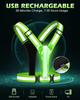 LED Reflective Vest Running Gear, 5 Lights Colors High Visibility Reflective Running Gear Rechargeable Light Up Running Vest for Running  Adjustable