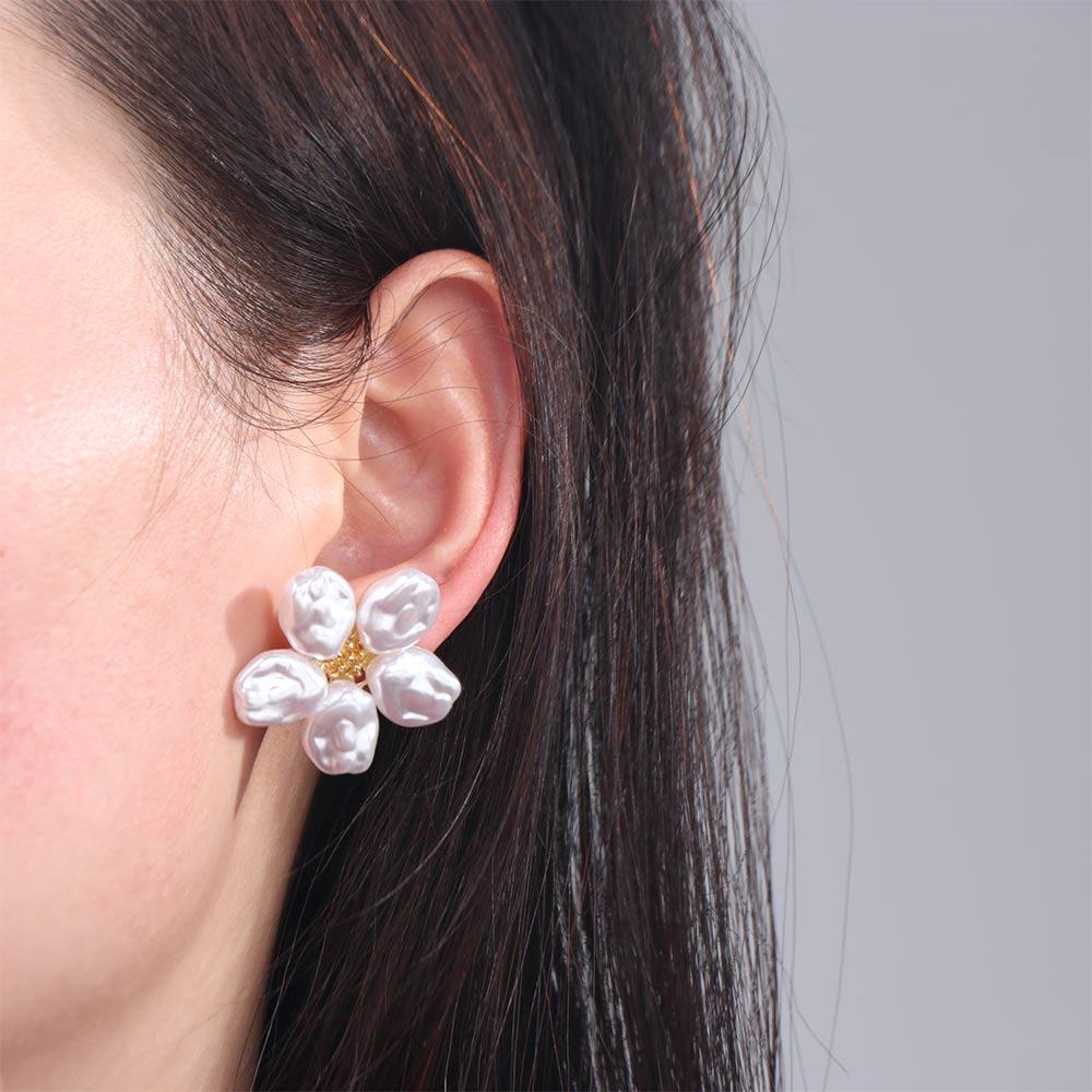 Trendy Pearl Earrings Ear Studs Irregular Earrings Romantic Flower Earrings Studs  Boys