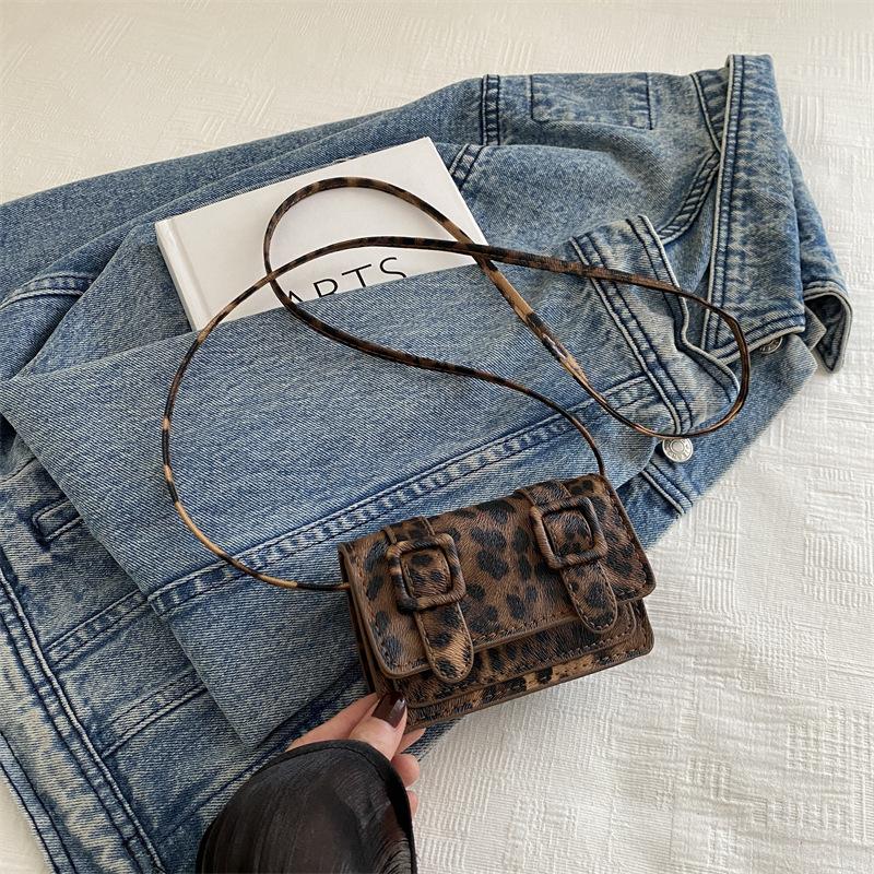 Women's Stylish Leopard Print Large Capacity Shoulder Crossbody Bag | Mini Coin Purse & Trendy Square Clutch, Casual Daily Use