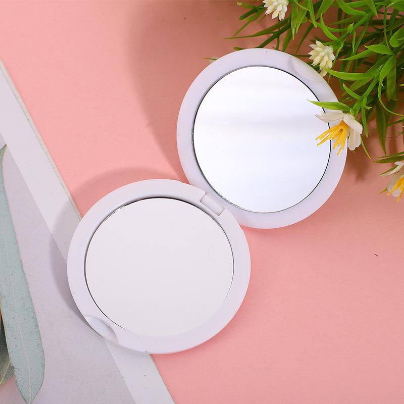 Portable Stainless Steel Cartoon Dual-Sided Round Pocket Makeup Mirror