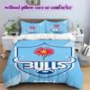 The Bulls rugby Pattern Bedding,Quilt Set Quilt Cover Pillowcase Home Birthday Gift (1*duvet cover+2*pillowcase,without core)