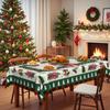 Christmas Party Tablecloth, Waterproof, Snowflake Bell Print, Rectangular Coffee Table Cloth, Holiday Decorative Cloth