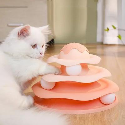 Haustierspielzeug, Ball, rotierendes Katzenspielzeug, rotierende Rutsche, Haustierbedarf für Hunde und Katzen, interaktives Katzenspielzeug mit rotierendem Ball und rotierender Rutsche