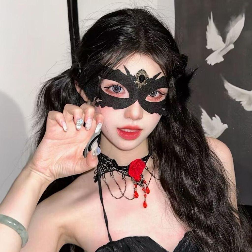 Halloween-Kostümmaske Gothic-Punk-Stil Maske Party Tanz Spitze Dekoration Requisiten Frauen und Mädchen Cosplay Gesichtsdekoration