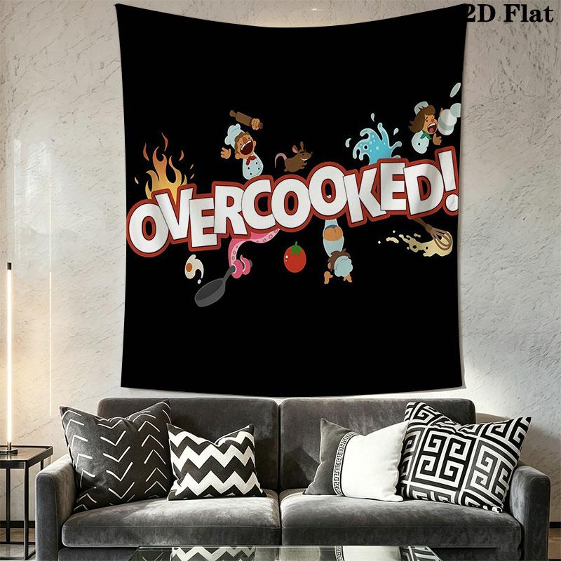 Overcooked Wall Hanging Printed Fabric Blanket Decorative Tapestries for Bedroom Living Room Home Decor