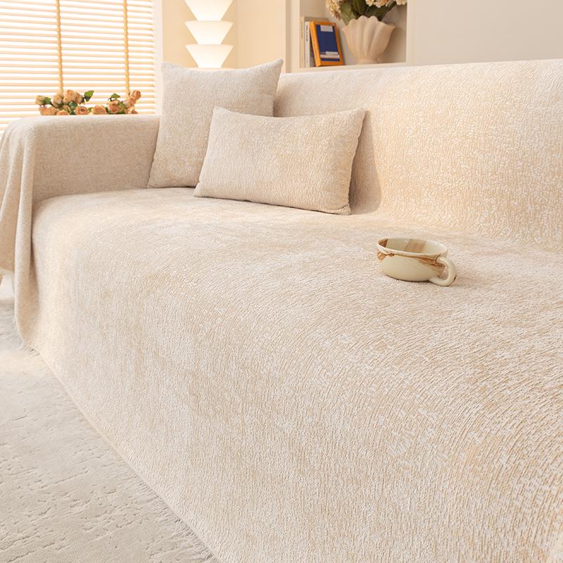 Moderne rutschfeste Chenille-Sofaüberwurfdecke: Einfacher, kratzfester Kissenbezug