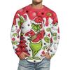 Men's Christmas Printed Imitation Cotton Long-sleeved Shirt